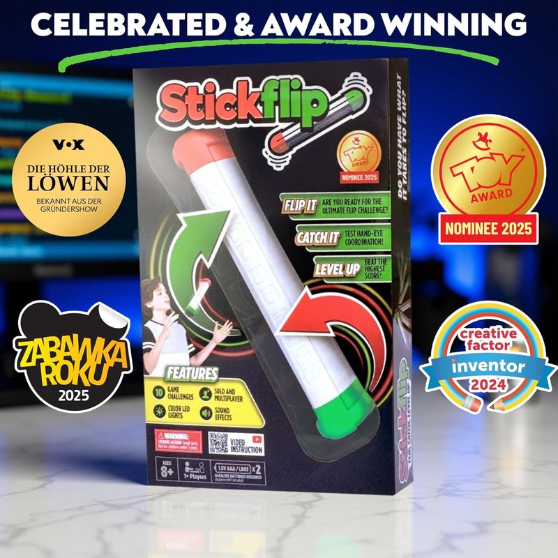 Stickflip How Many Flips can You Throw? | Electronic Flip Challenge Game | Auto-Counting Skill Toy for Kids, Teens & Adults | 10 Games Each with a High Score to Beat | Fun Gift & Party Game Ages 8+ - Image 4